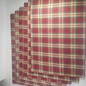 Longaberger 6 Placemats In Orchard Plaid Fabric